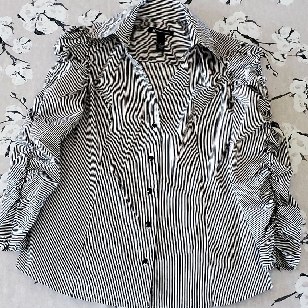 INC Pinstriped Blouse